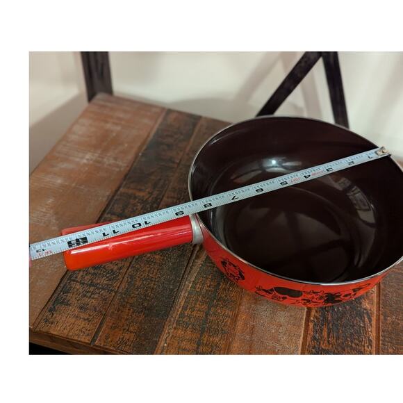 SWITZERLAND SCHWEIZ  Silit Foundue Red Pot with Cows - Picture 10 of 11